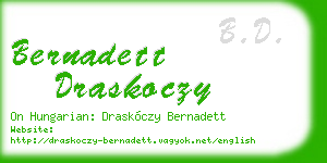 bernadett draskoczy business card