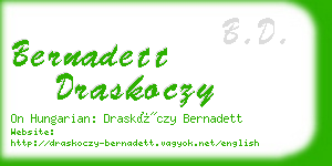 bernadett draskoczy business card